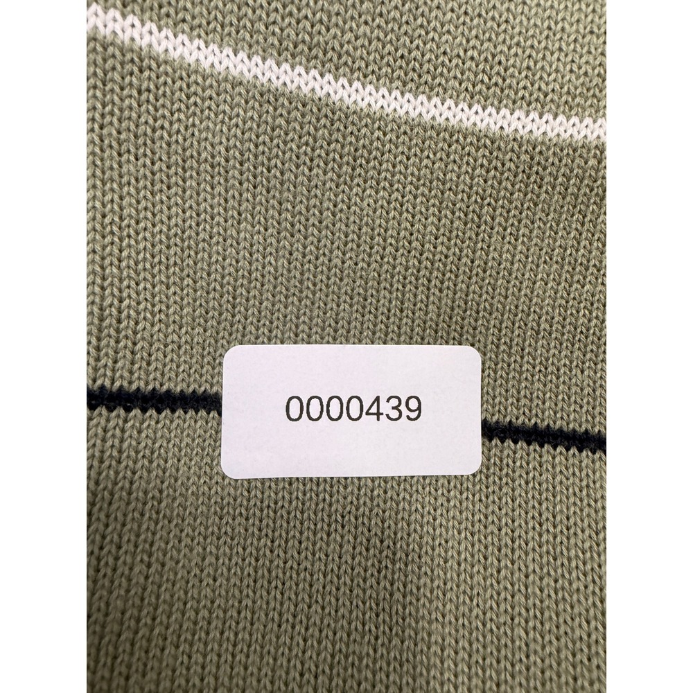 Talbots Striped V-Neck Sweater Womens Large Green 3/4 Sleeve Back Tie Knit Top - Picture 6 of 6